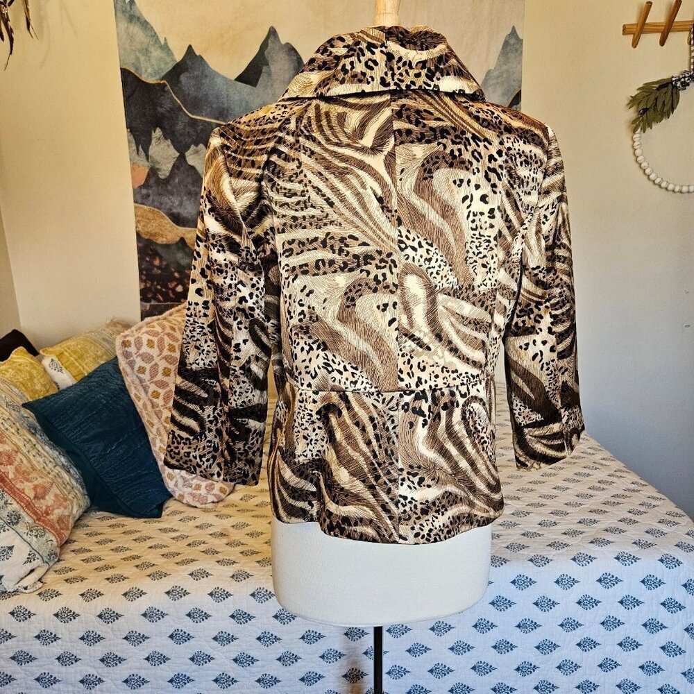 Isabella Suits Animal Print Blazer 16 - Mob Wife Cheetah Zebra Print Jacket L - Picture 5 of 11